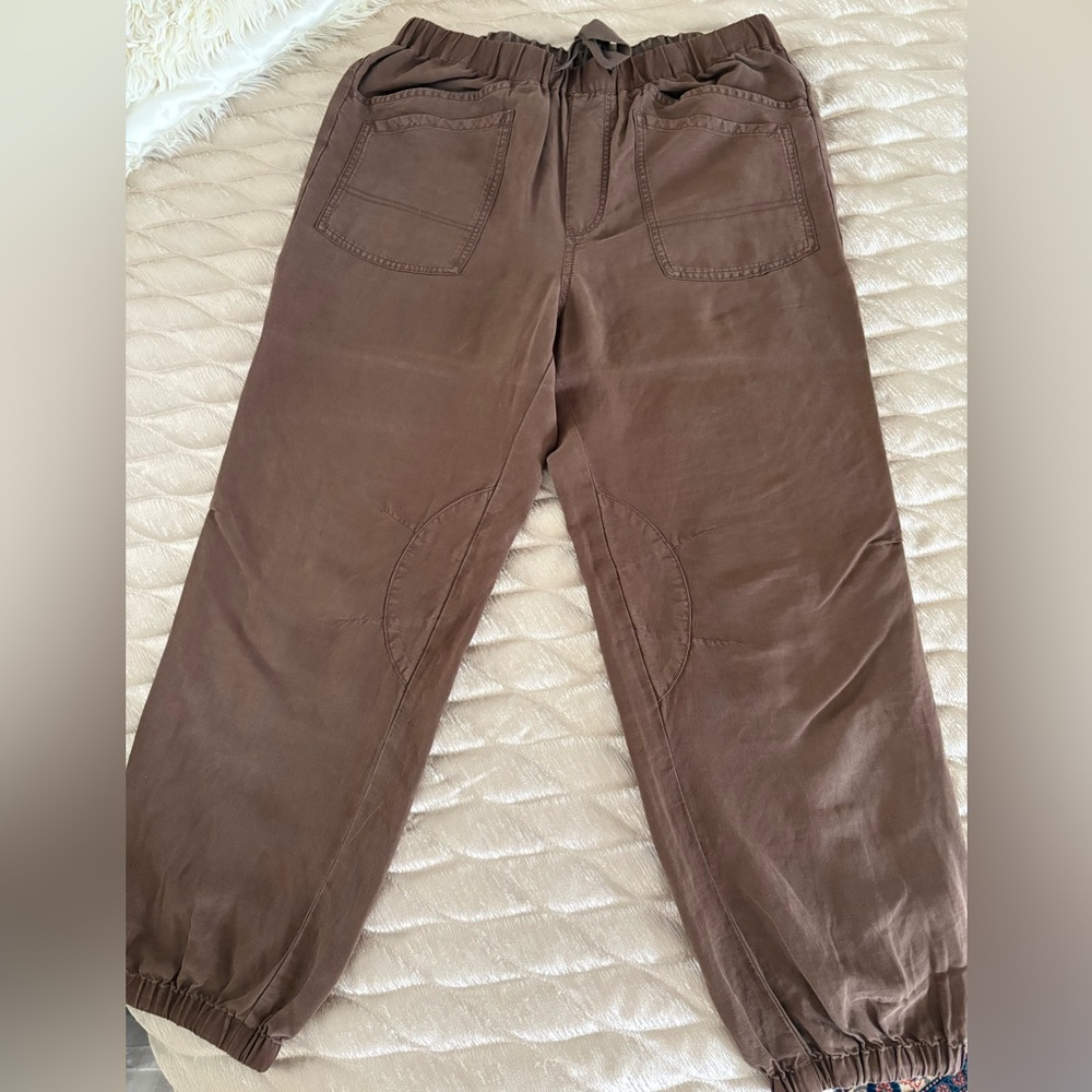 Pilcro Brown Elastic Waist Jogger Trousers